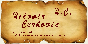 Milomir Čerković vizit kartica